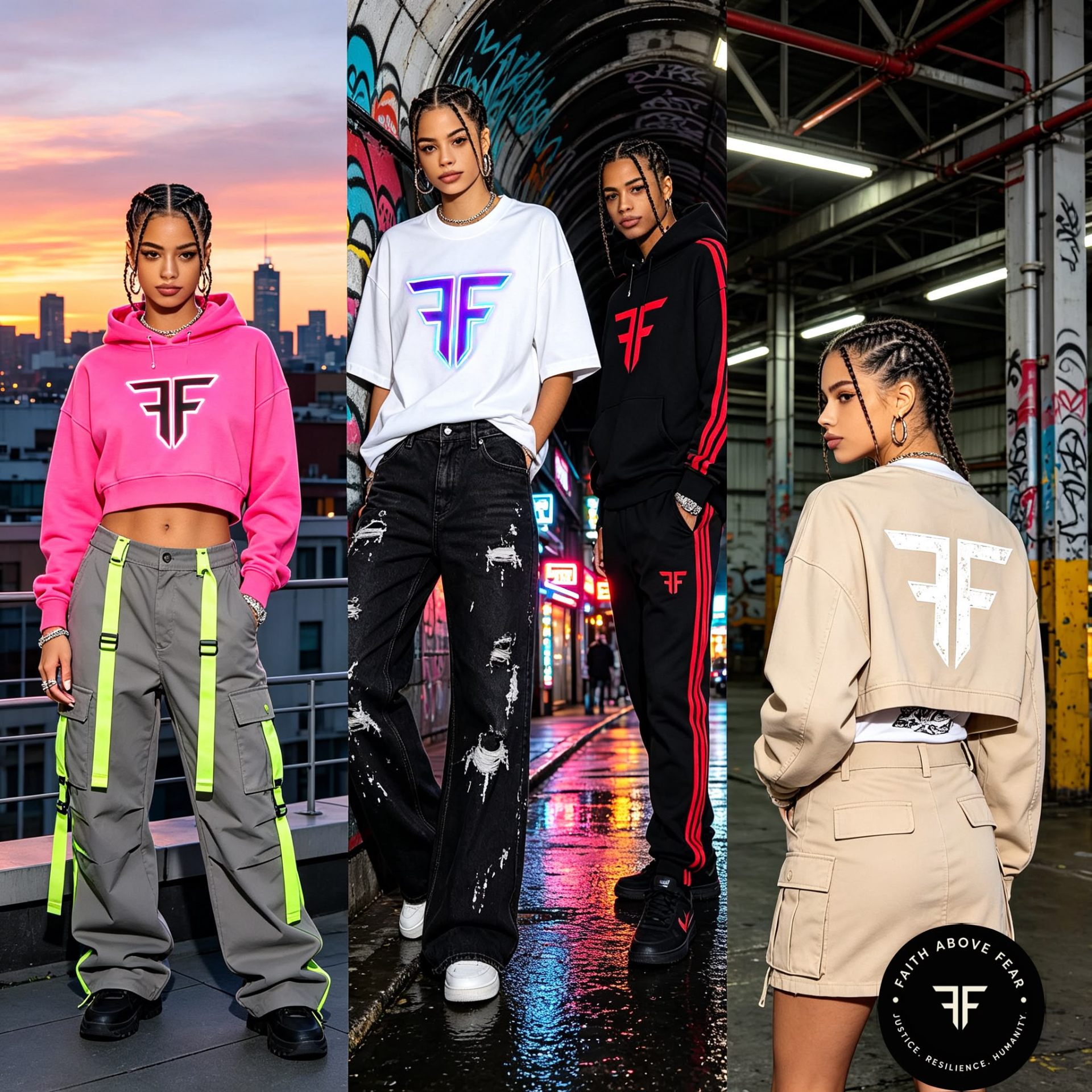 Faith Above Fear styled looks across the city