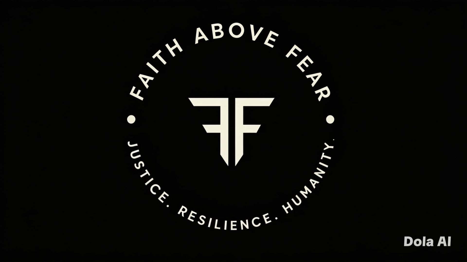 Faith Above Fear seal — Justice, Resilience, Humanity